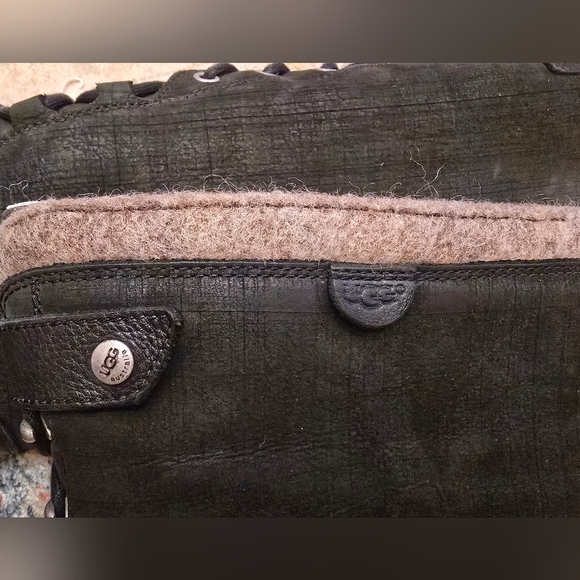 UGG Australia Smithfield Leather Suede Black Size 8.5 - Picture 5 of 8